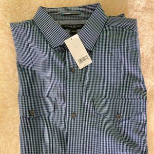 Men's shirt Banana Republic blue checker slim fit, size L